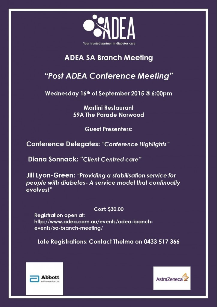 ADEA SA Branch September Meeting