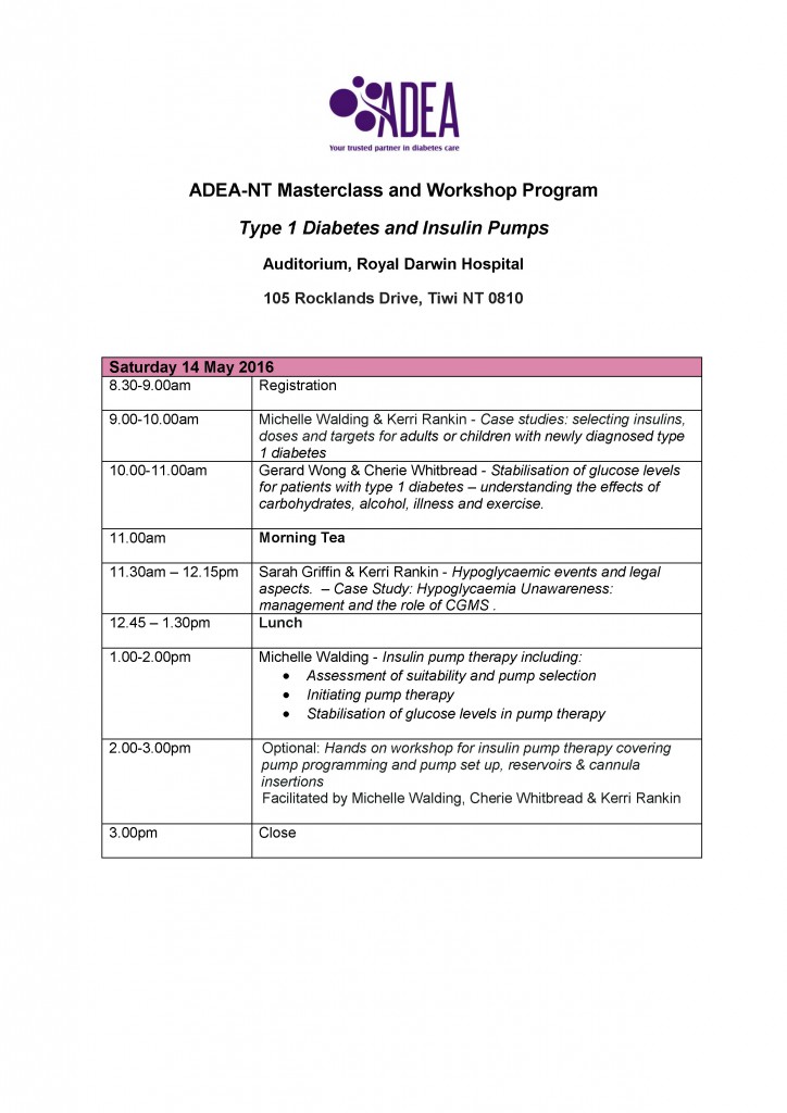 ADEA-NT Masterclass program